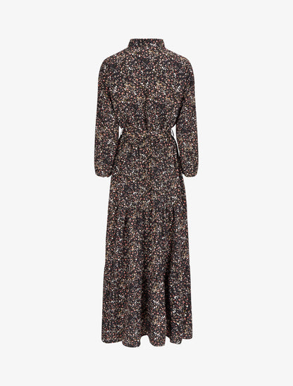 Robe longue à imprimé fleurs sauvages - Noir - 2