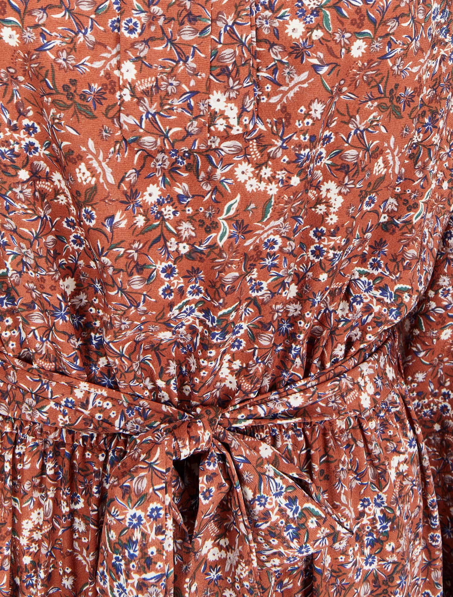 Robe longue à imprimé fleurs sauvages - Marron - 3