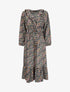 Robe longue volantée à imprimé cachemire - Vert - 4