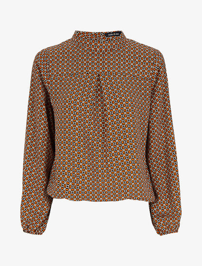 Blouse à motifs graphiques - Orange - 4