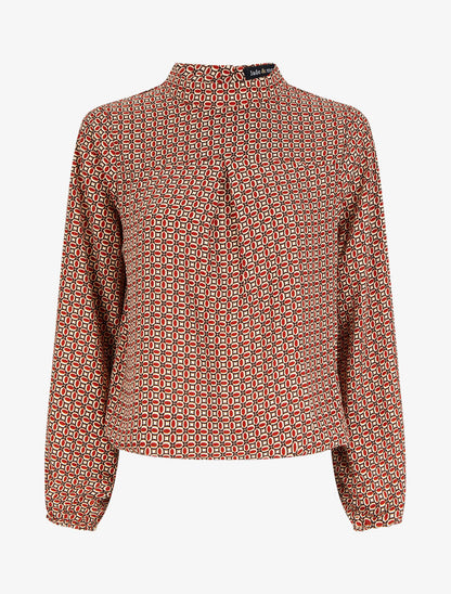 Blouse à motifs graphiques - Rouge - 4