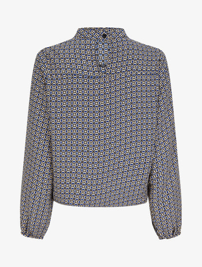 Blouse à motifs graphiques - Bleu - 2