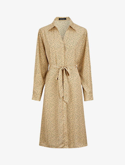 Robe chemise à imprimé feuilles d&