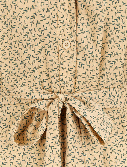 Robe chemise à imprimé feuilles d&