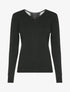 Pull fin à dos en dentelle ajourée - Noir - 4