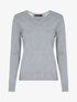 Pull fin à dos en dentelle ajourée - Gris - 4