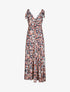 Robe longue à imprimé fleuri - Marine - 5