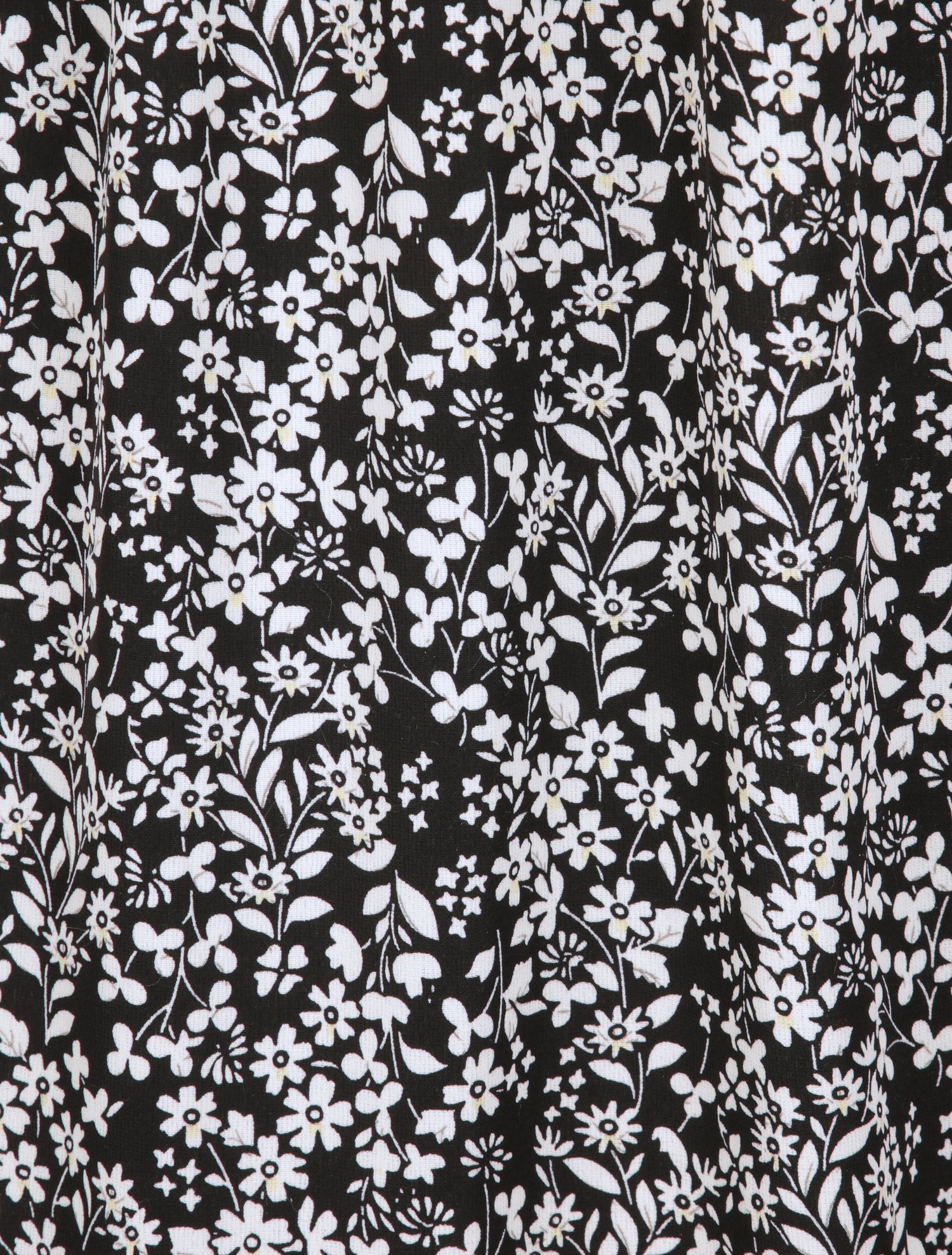 Robe longue à motifs fleuris et taille brodée - Noir - 4