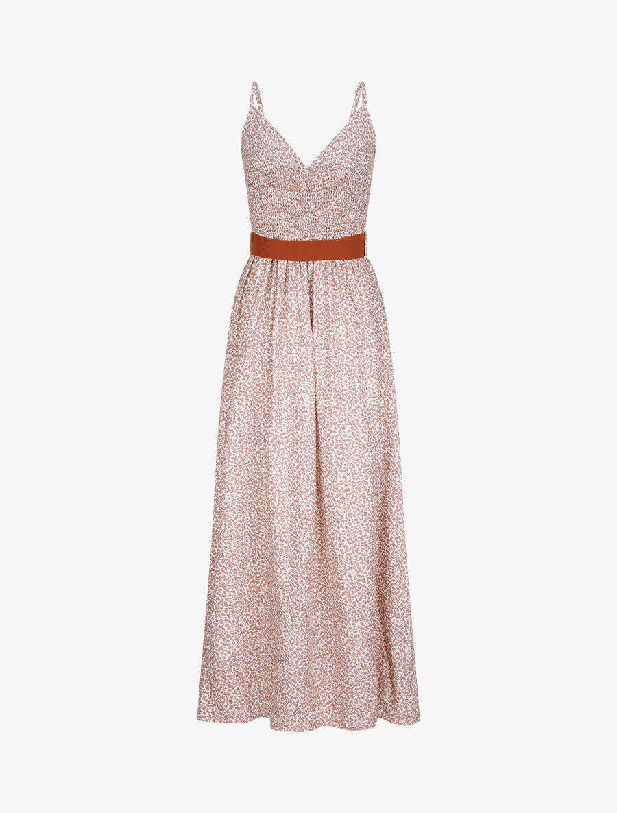 Robe longue à imprimé pivoines - Blanc - 2