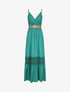 Robe longue cintrée coupe empire - Vert - 4