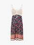 Robe constratée imprimé floral et graphique - Marine - 4
