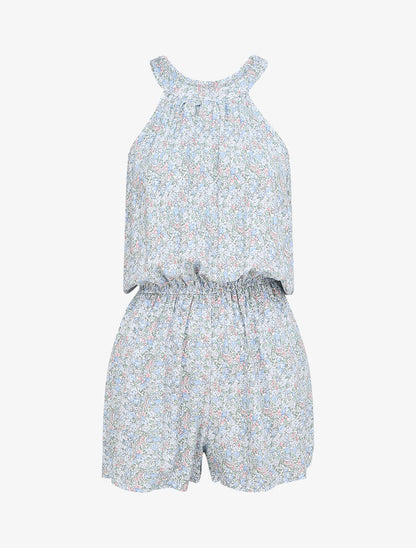 Combishort à imprimé floral - Bleu ciel - 4
