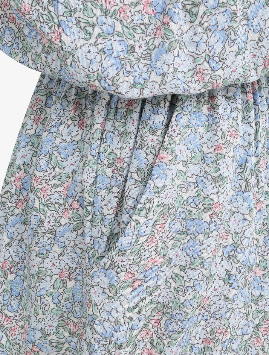 Combishort à imprimé floral - Bleu ciel - 3