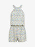 Combishort à imprimé floral - Bleu - 1
