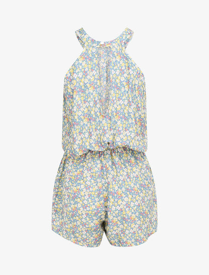 Combishort à imprimé floral - Bleu - 2