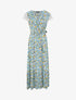 Robe longue empire imprimé tulipe et mancherons crochet - Vert - 4