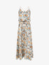 Robe longue imprimé floral à bretelles en cordelettes - Vert d&