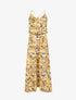 Robe longue imprimé floral à bretelles en cordelettes - Jaune - 4