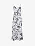 Robe longue patineuse imprimé fleurs contrastantes - Blanc - 5