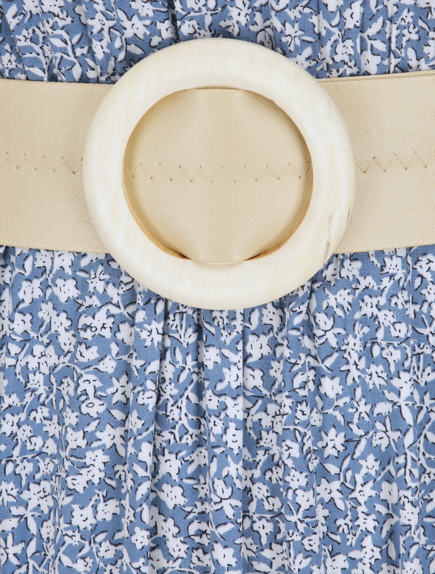 Robe longue à col à détail tulle - Bleu - 3