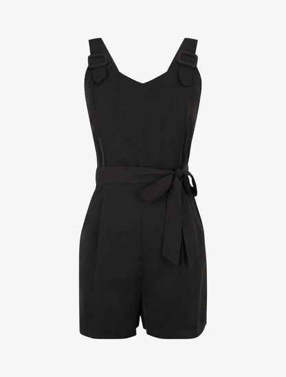 Combishort fluide unie - Noir - 4