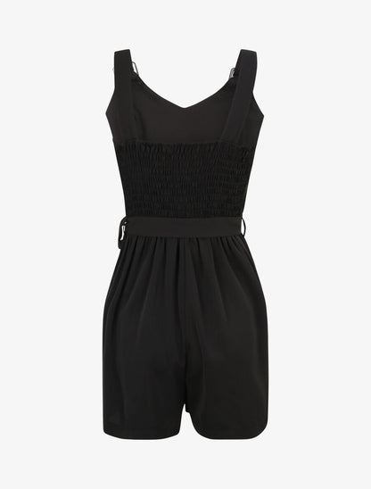 Combishort fluide unie - Noir - 2
