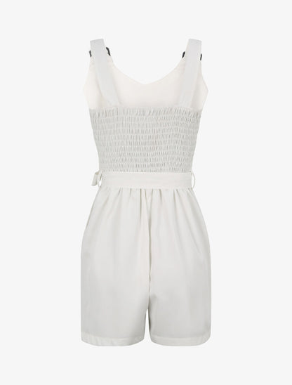 Combishort fluide unie - Blanc - 2