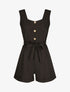 Combishort à boutons stylisés - Noir - 1