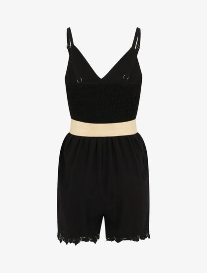 Combishort à boutons stylisés - Noir - 2