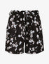 Short fluide imprimé tulipes - Noir - 1
