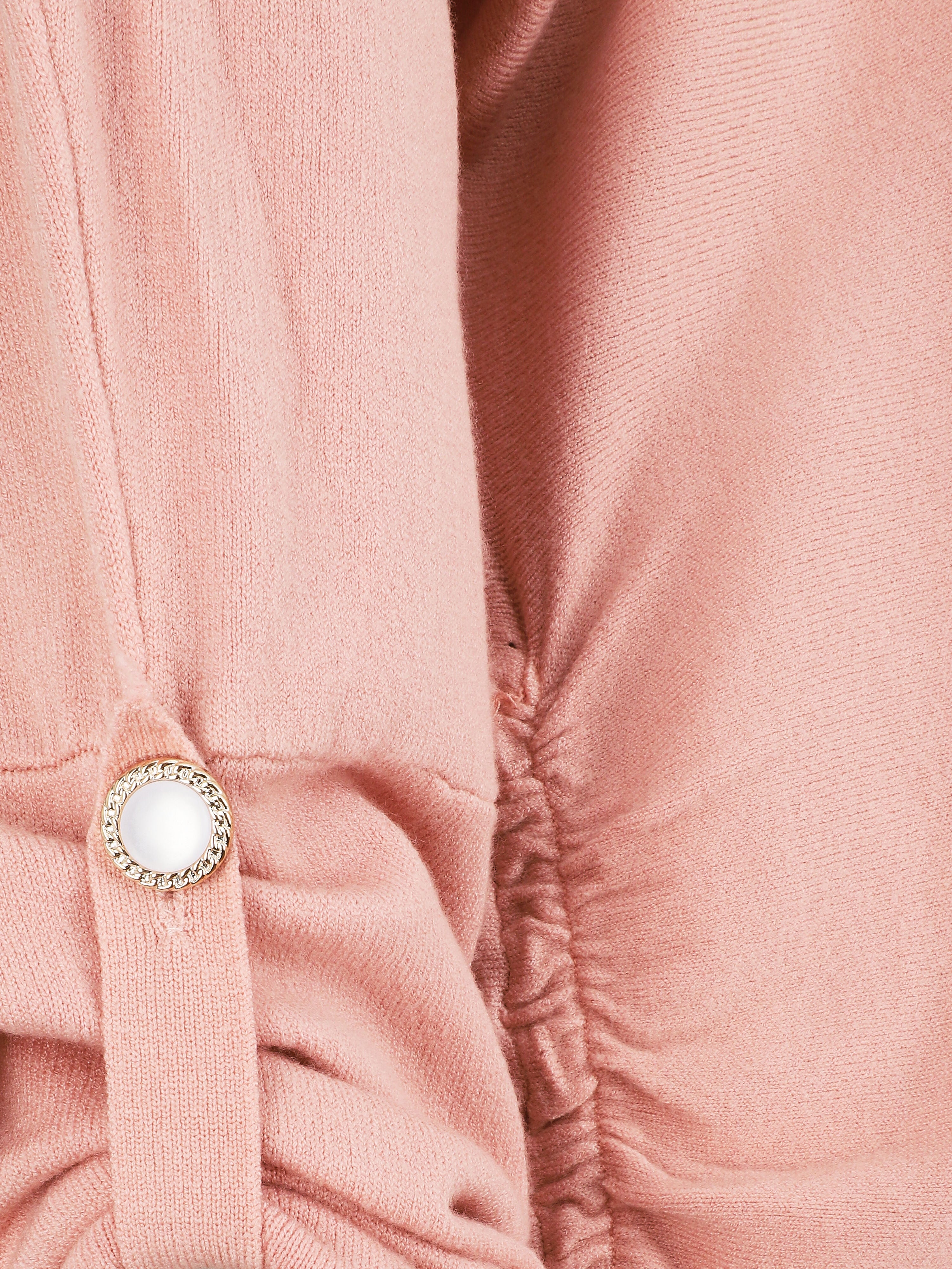 Pull ample à poignets boutonnés - Rose - 3