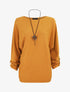 Pull ample à poignets boutonnés - Safran - 1