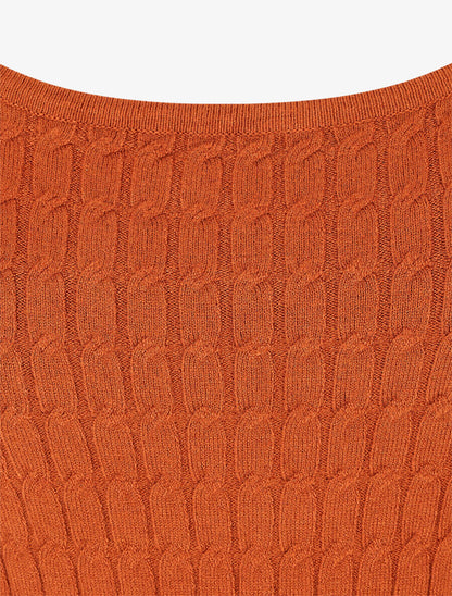 Pull col montant et decolleté ajouré - Camel - 3