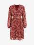 Robe courte évasée imprimé cachemire - Bordeaux - 5