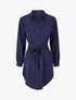 Chemise oversize ceinturée - Marine - 1