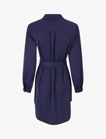 Chemise oversize ceinturée - Marine - 2