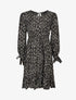 Robe évasée imprimé feuilles irisées - Noir - 5
