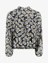 Top fluide irisé imprimé feuilles de palmier - Noir - 1