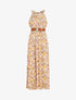 Robe longue empire à taille élastiquée - Orange - 1