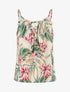 Caraco volanté à imprimé fleurs tropicales - Beige - 1