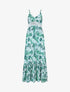 Robe imprimé foulard à base volantée - Vert - 5