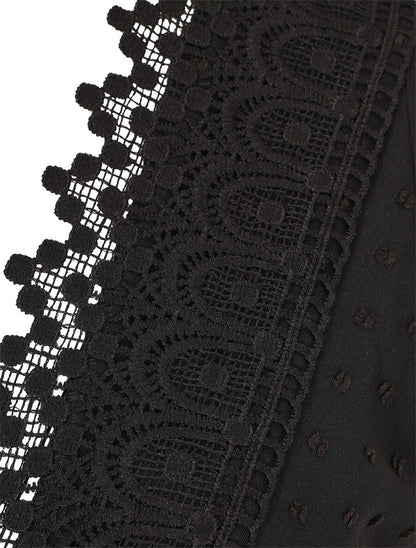 Robe longue unie texturée - Noir - 3