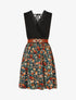 Robe mi-longue fleurie sans manches col dentelle - Bleu canard - 5