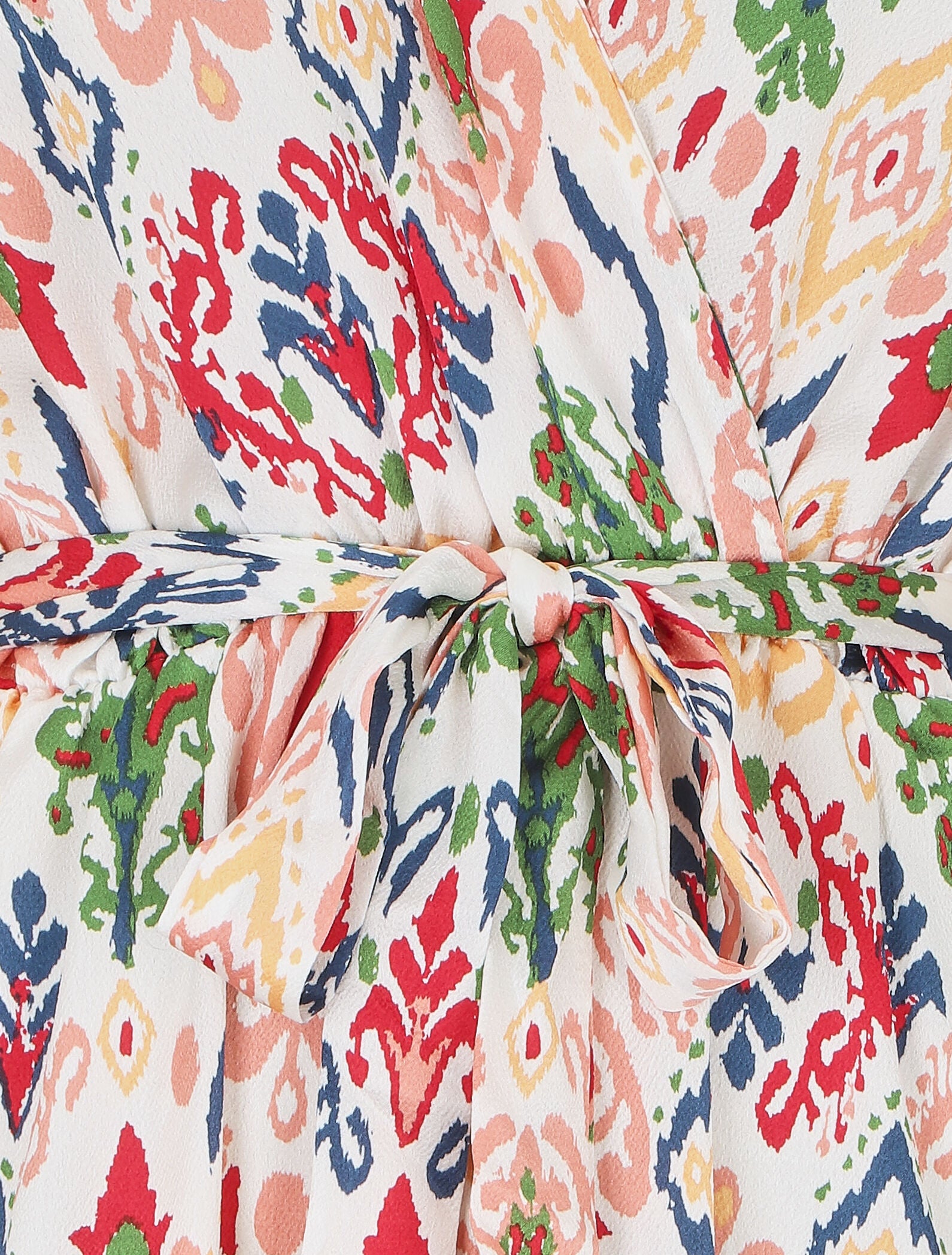 Robe longue style kimono imprimé aztèque - Rose - 3