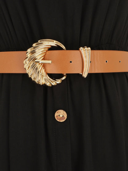 Robe longue unie boutonnée sans manches - Noir - 3