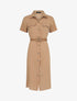 Robe chemise droite mi-longue manches courtes - Beige - 5