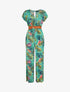 Combinaison droite manches courtes imprimé tropical - Vert - 1