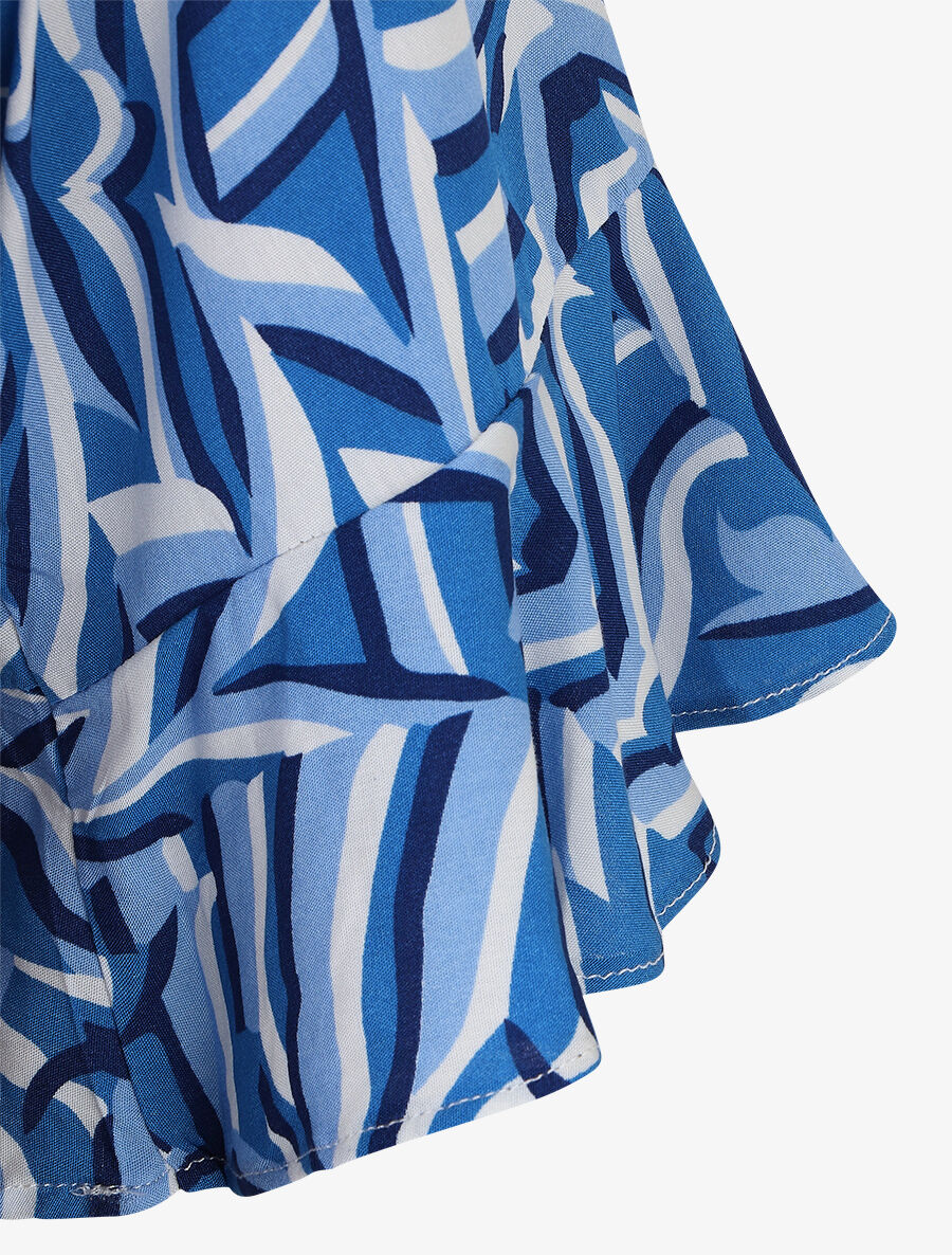 Combishort manches courtes imprimé graphique - Bleu - 3