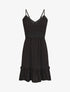 Robe courte unie et broderies - Noir - 4