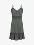 Robe courte unie et broderies - Kaki - 1